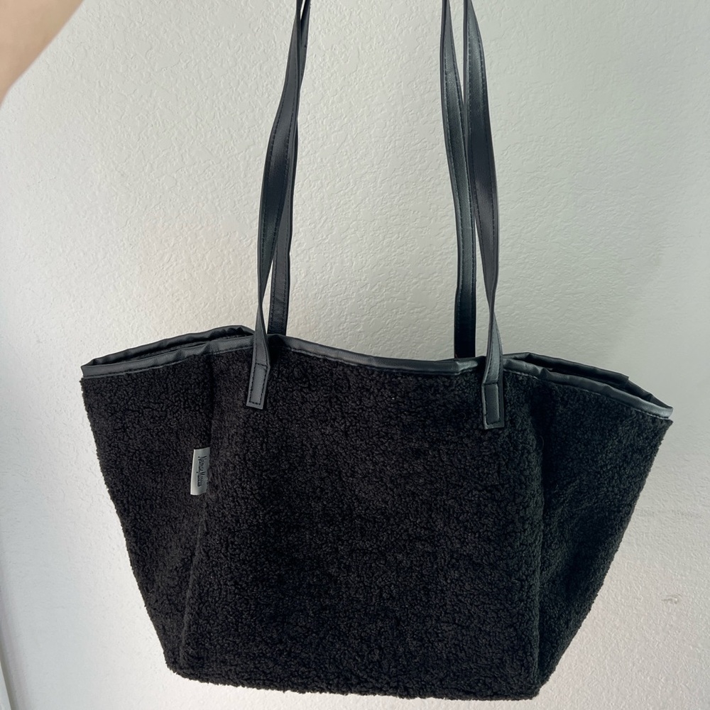 Neiman Marcus Black Sherpa Tote